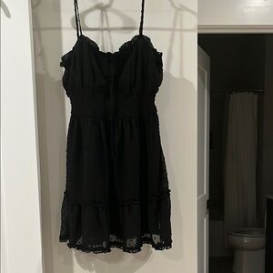 Francesca’s Ezra Clip Dot Mini Dress Black